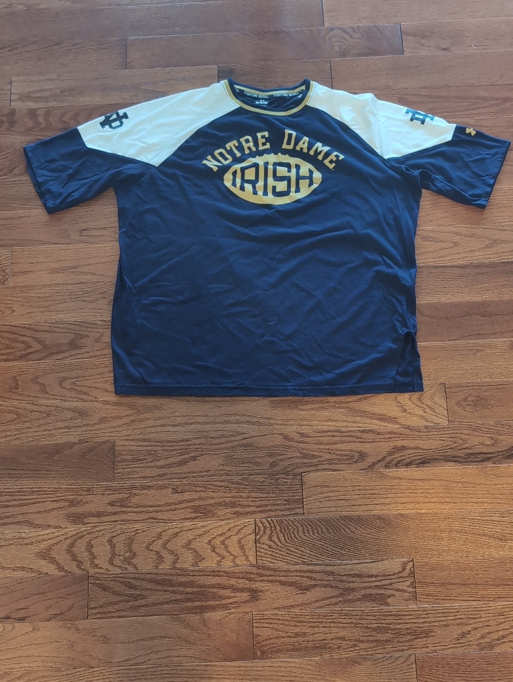 Under Armour Navy and White Notre Dame Irish Short-Sleeve Shirt